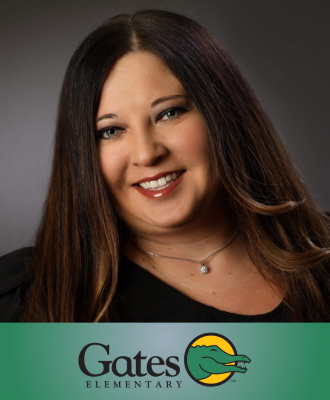  Bianca Ayala headshot with Gates Elementary logo